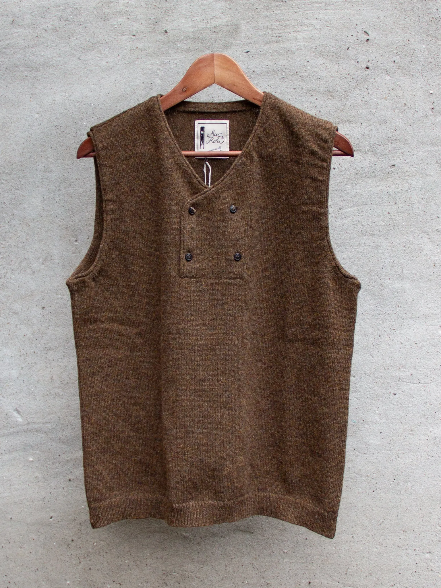 GRP x Max Rohr, 4-Buttons Vest, Brown