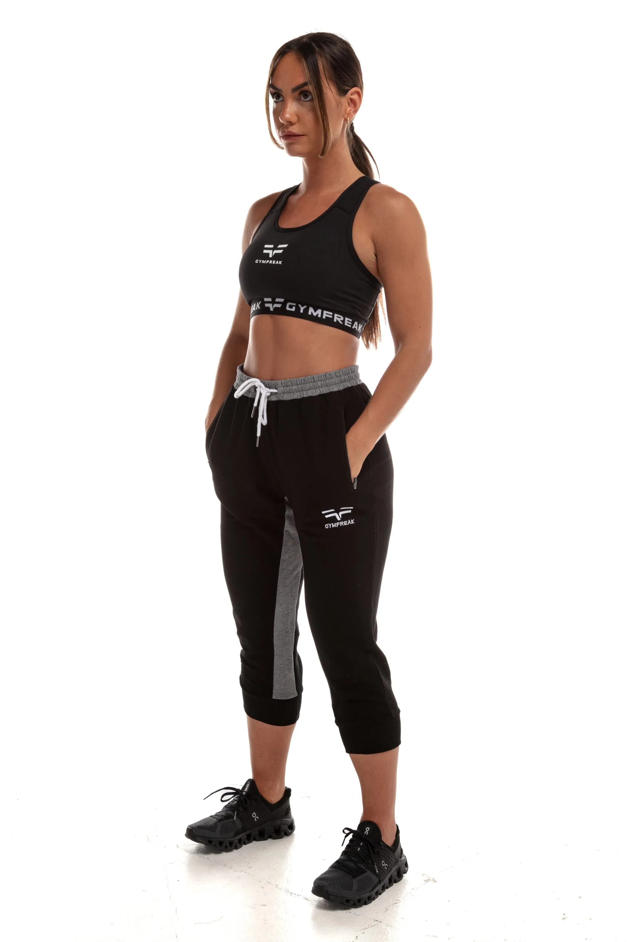 GymFreak Womens Cropped Joggers - Black