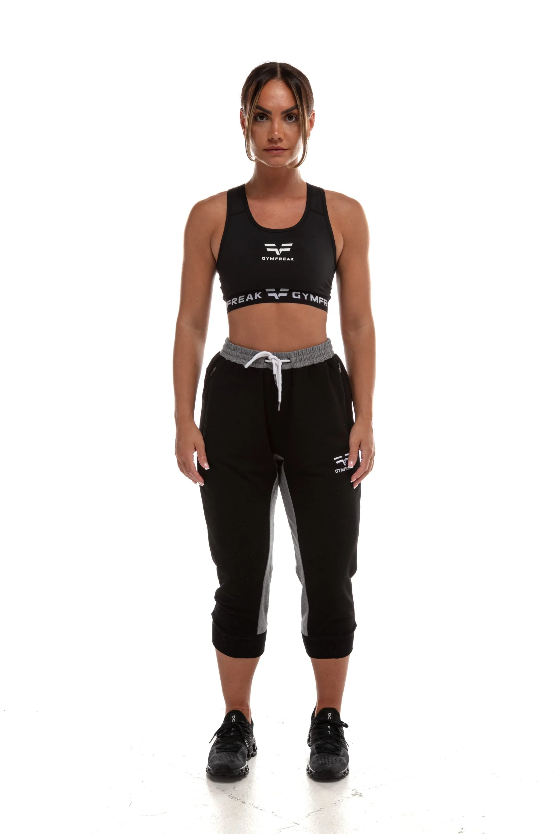 GymFreak Womens Cropped Joggers - Black