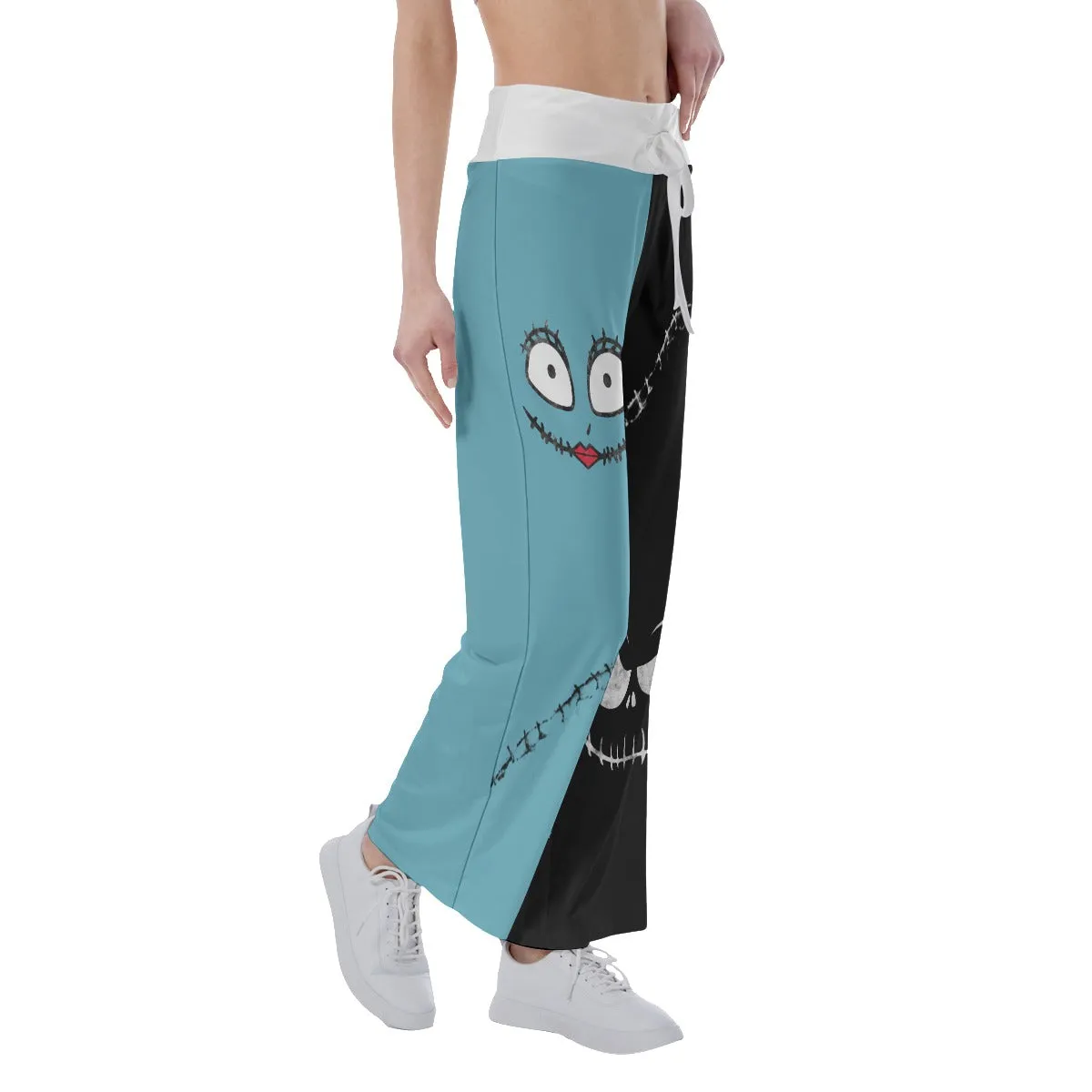 Halloween Nightmare Art Women's High-waisted Wide Leg Pants