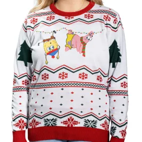 Hanging Lights SpongeBob and Patrick Christmas Sweater