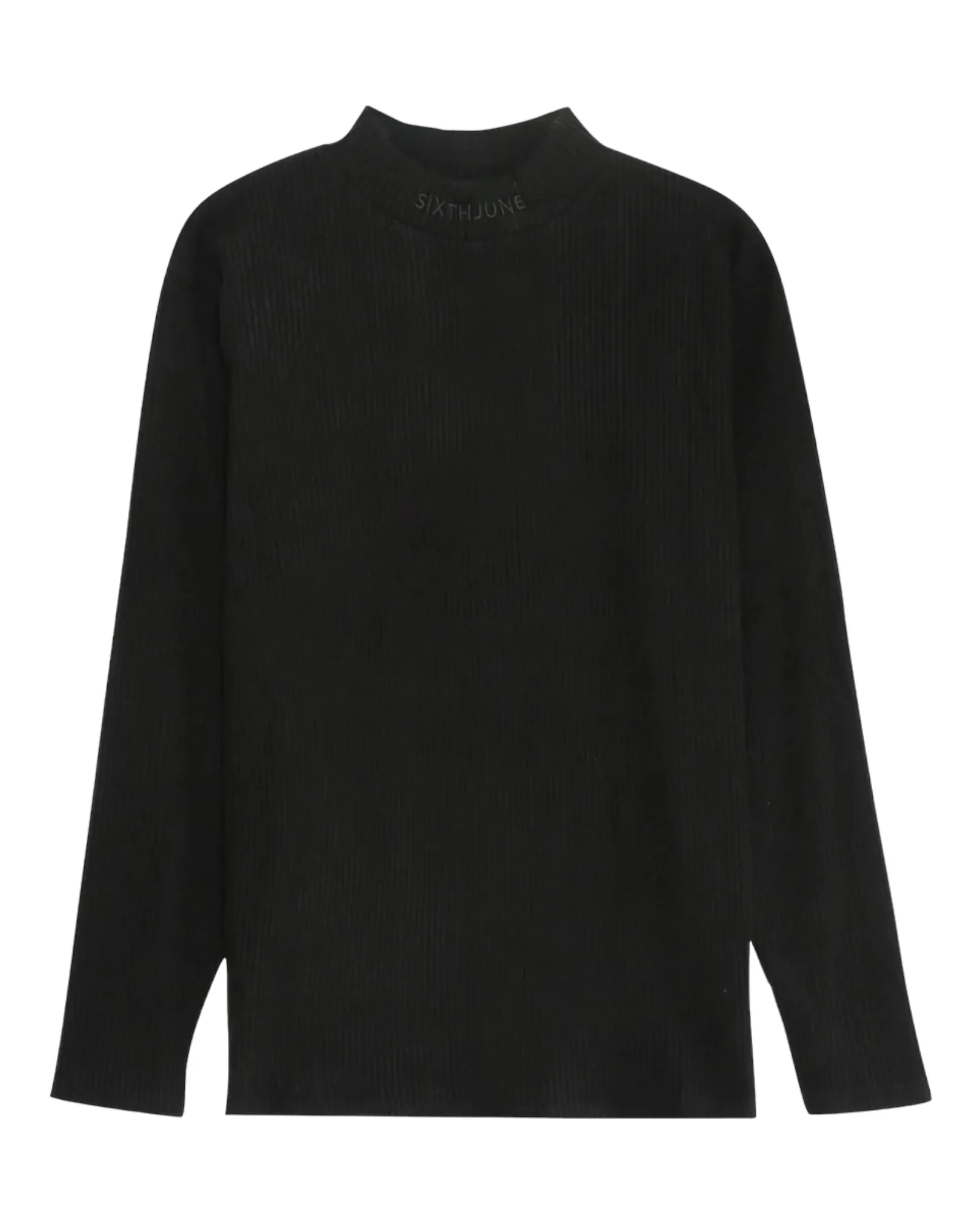 High Neck Strickpullover black