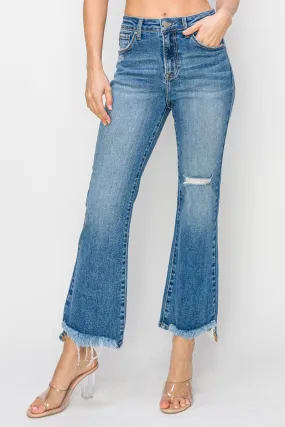 High Rise Crop Flare Jeans | Risen