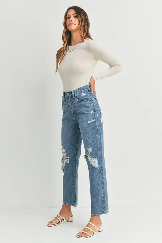 High Rise Dad Jeans Medium Denim