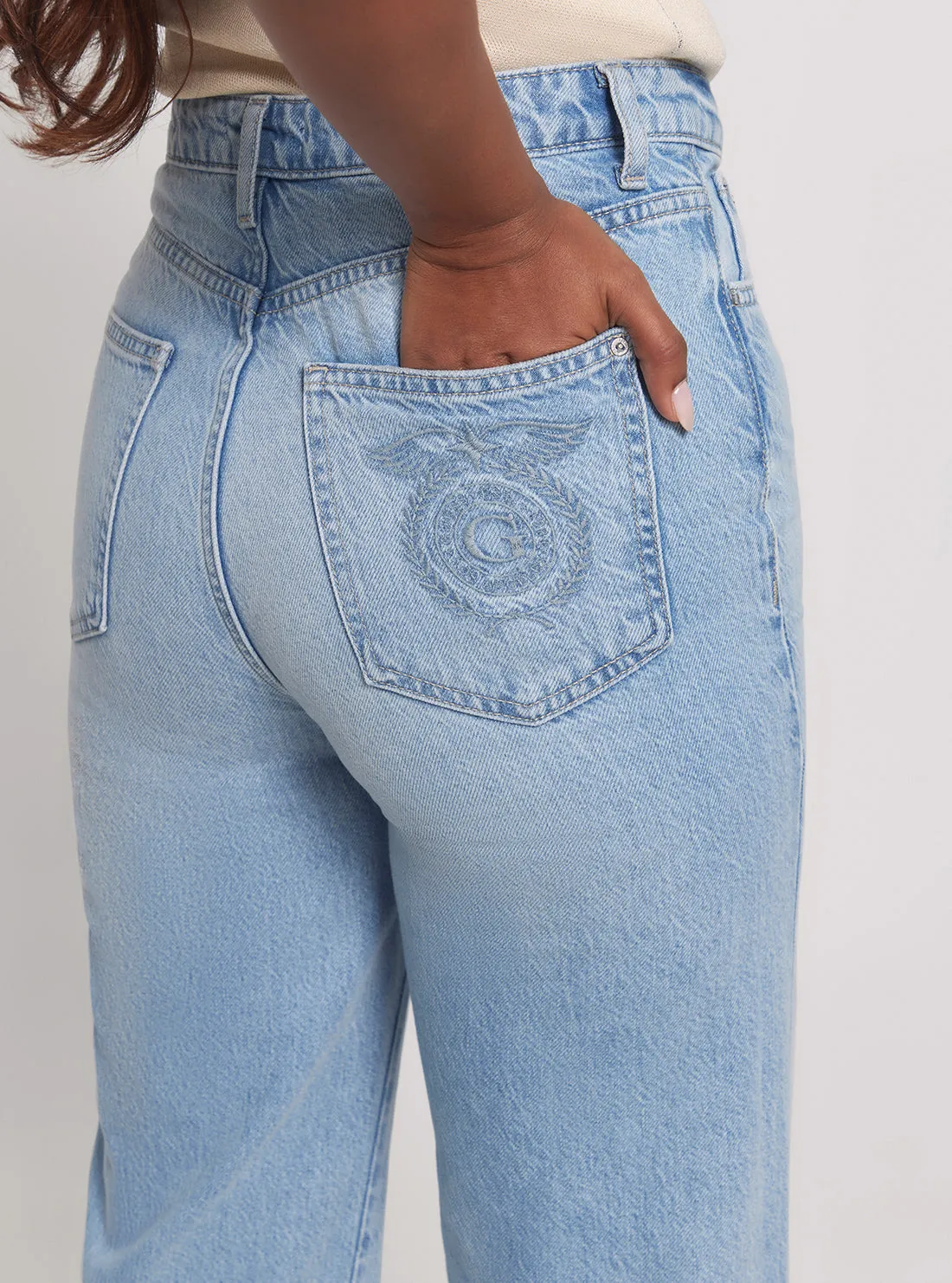 High-Rise Paz Wide Leg Denim Jeans in Light Wash