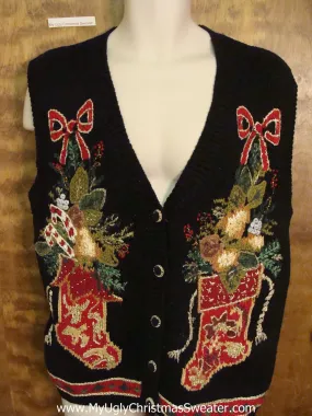 Horrible Fancy Stockings Christmas Sweater Vest