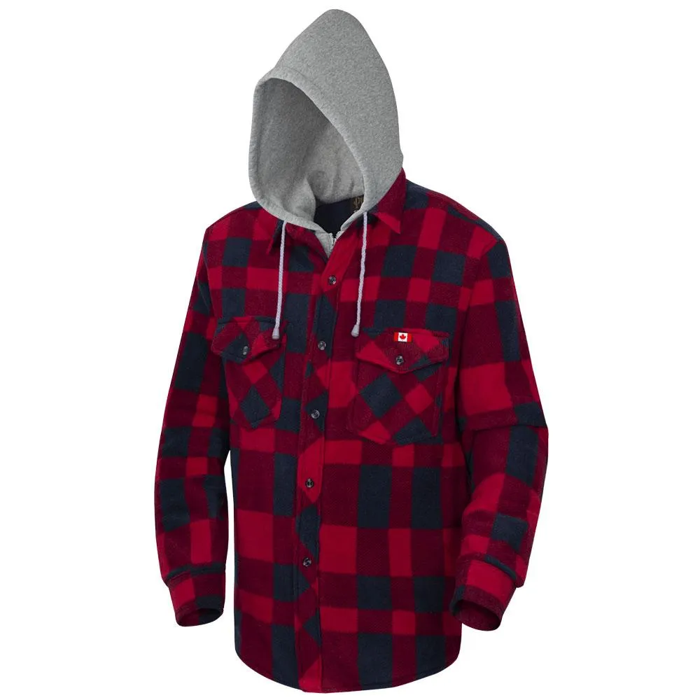 Jacket - Pioneer Plaid Hooded Polar Fleece Shirt, 415SS / 415BG / 415RB