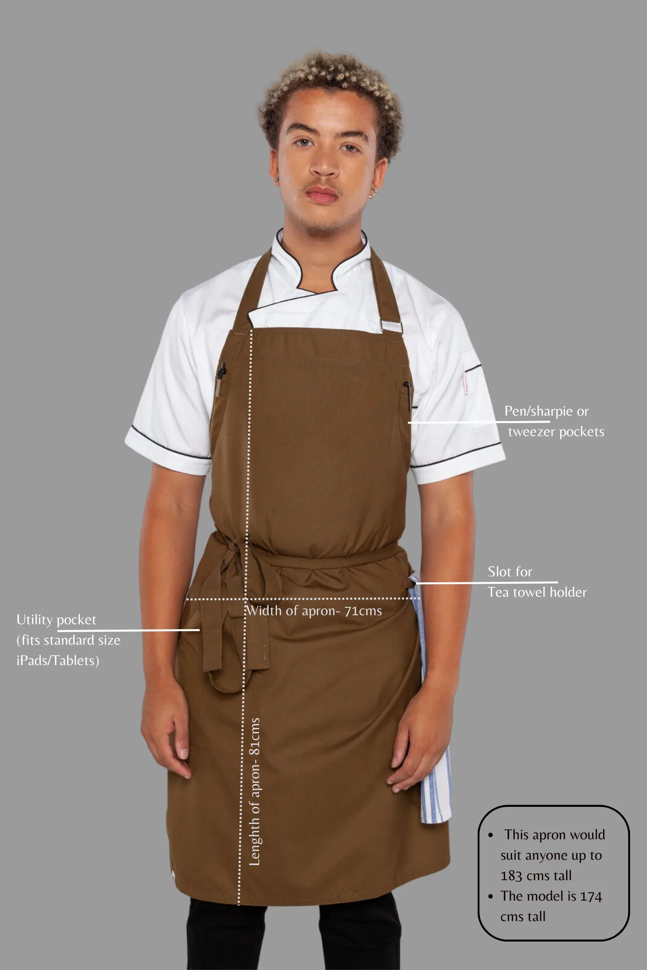 Josh Olive Green bib Small size Apron