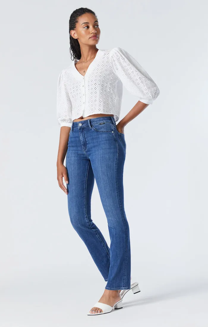 KENDRA STRAIGHT LEG JEANS IN MID SUPERSOFT