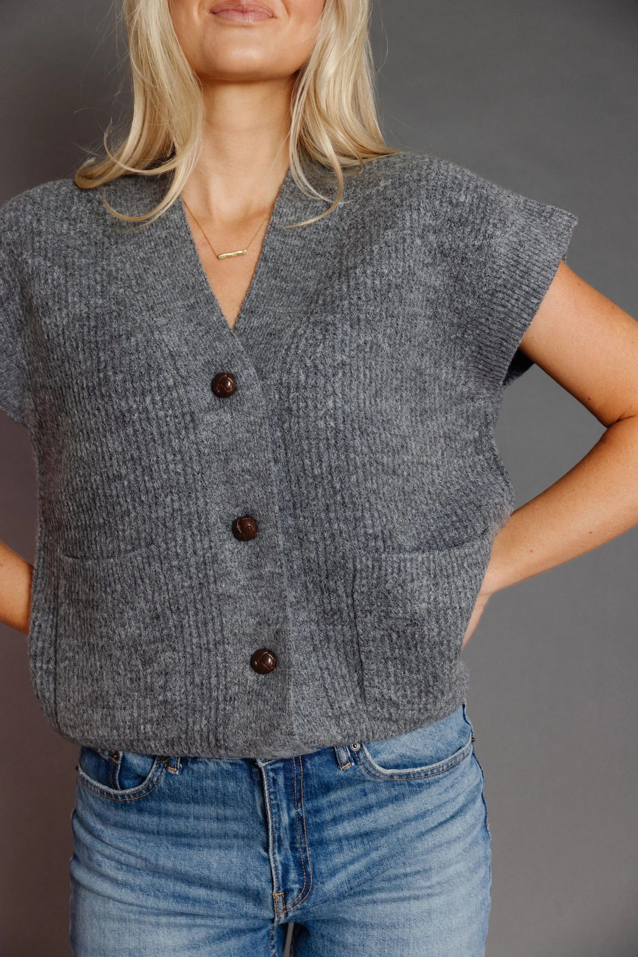 Kenzie Sweater Vest in Grey