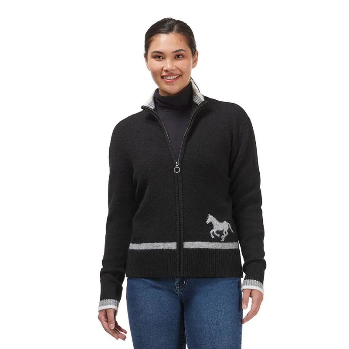 Kerrits Full Zip Varsity Horse Sweater