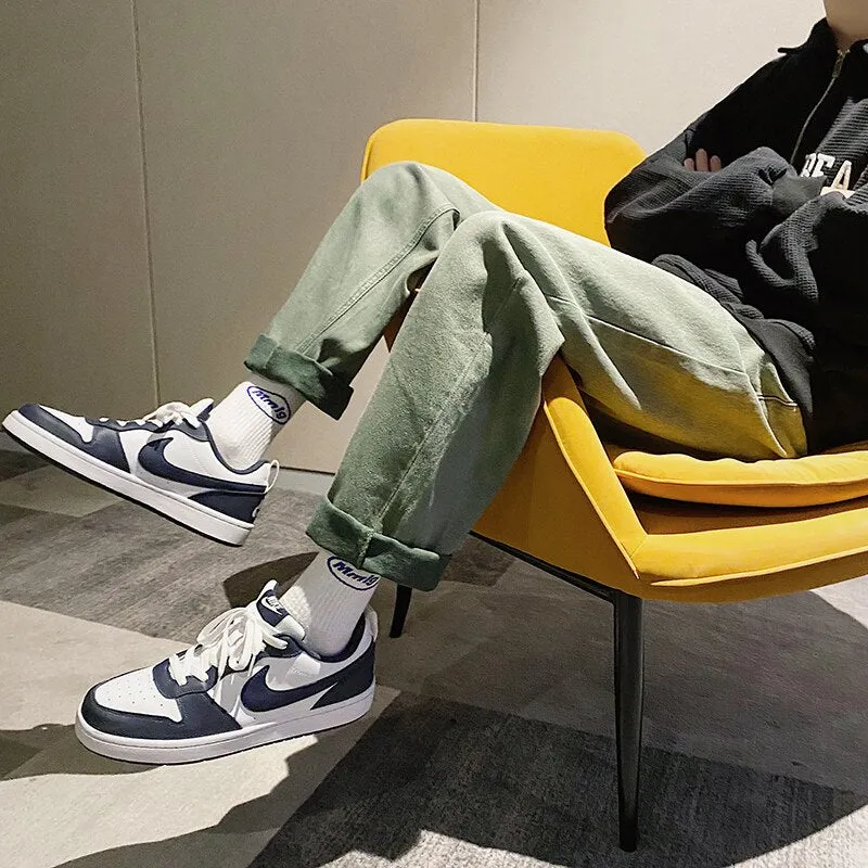 Khaki Baggy Men Jeans All-match Casual Pants Wide Leg Long Hip Hop Street Style Japanese Simple Daliy Fashion Youth Jeans