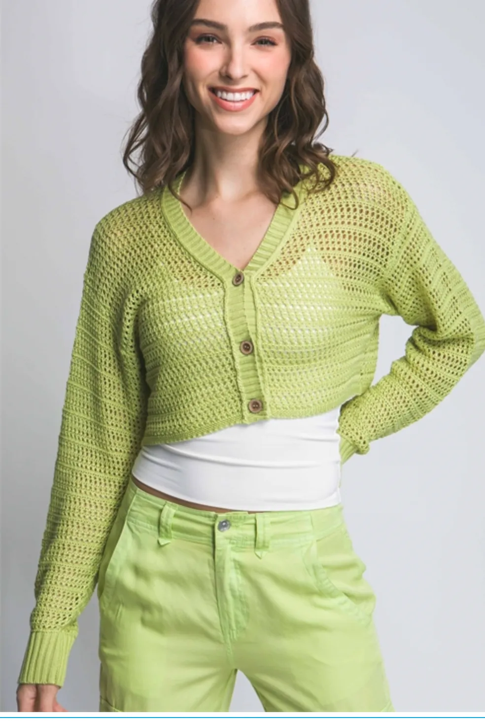 Knit Crop Button Up (More colors)