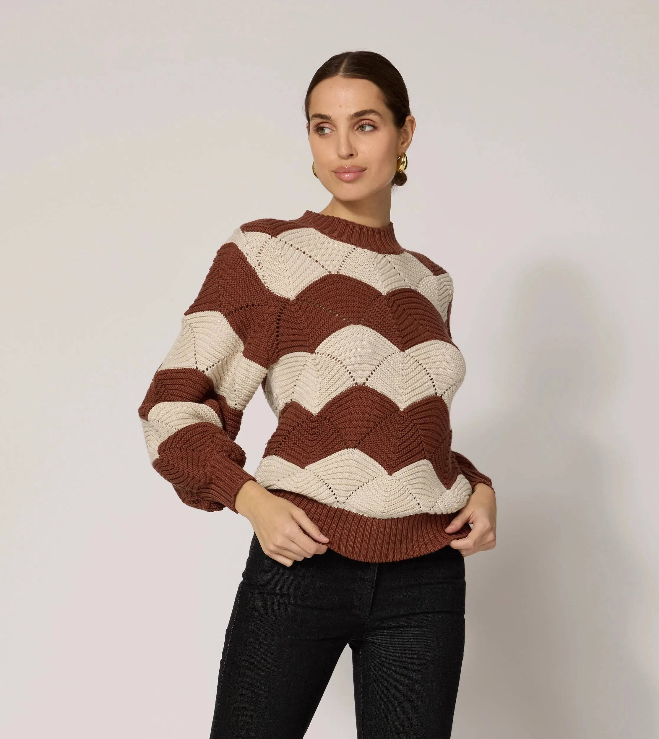 Kori Sweater | Terracotta /Ivory