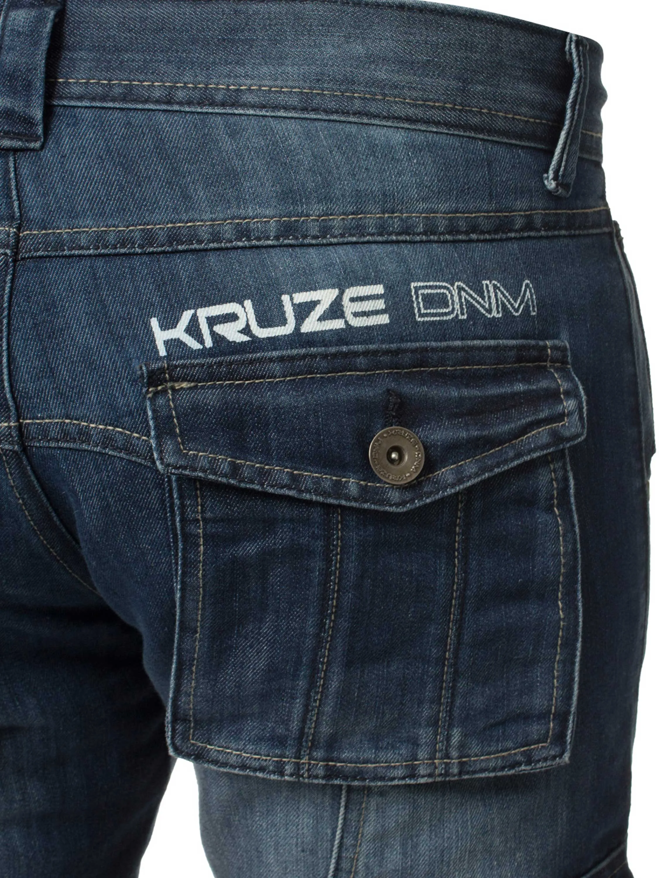 Kruze | Mens Cargo Combat Denim Jeans