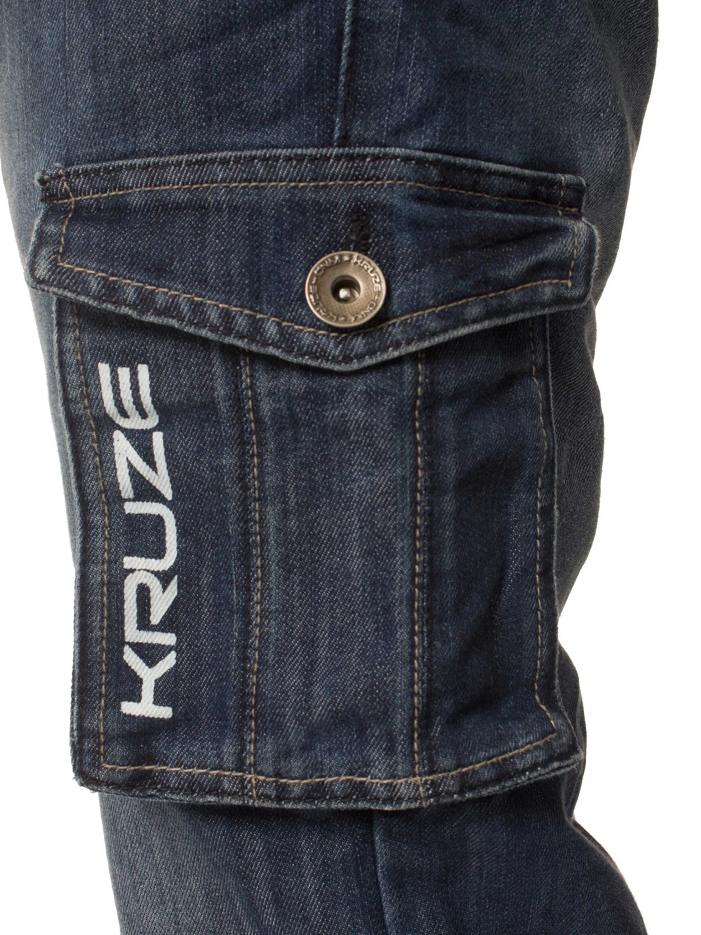 Kruze | Mens Cargo Combat Denim Jeans