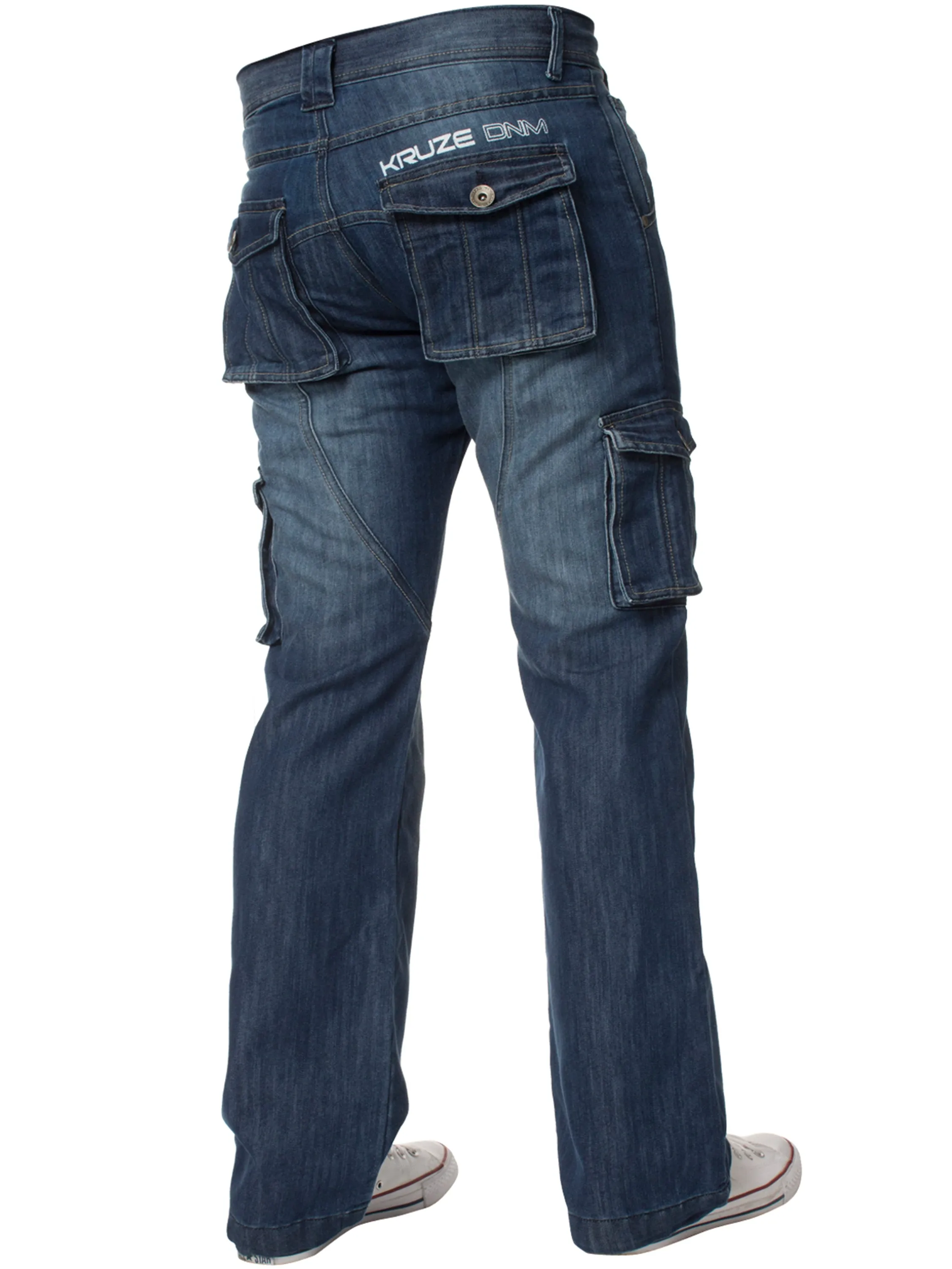 Kruze | Mens Cargo Combat Denim Jeans