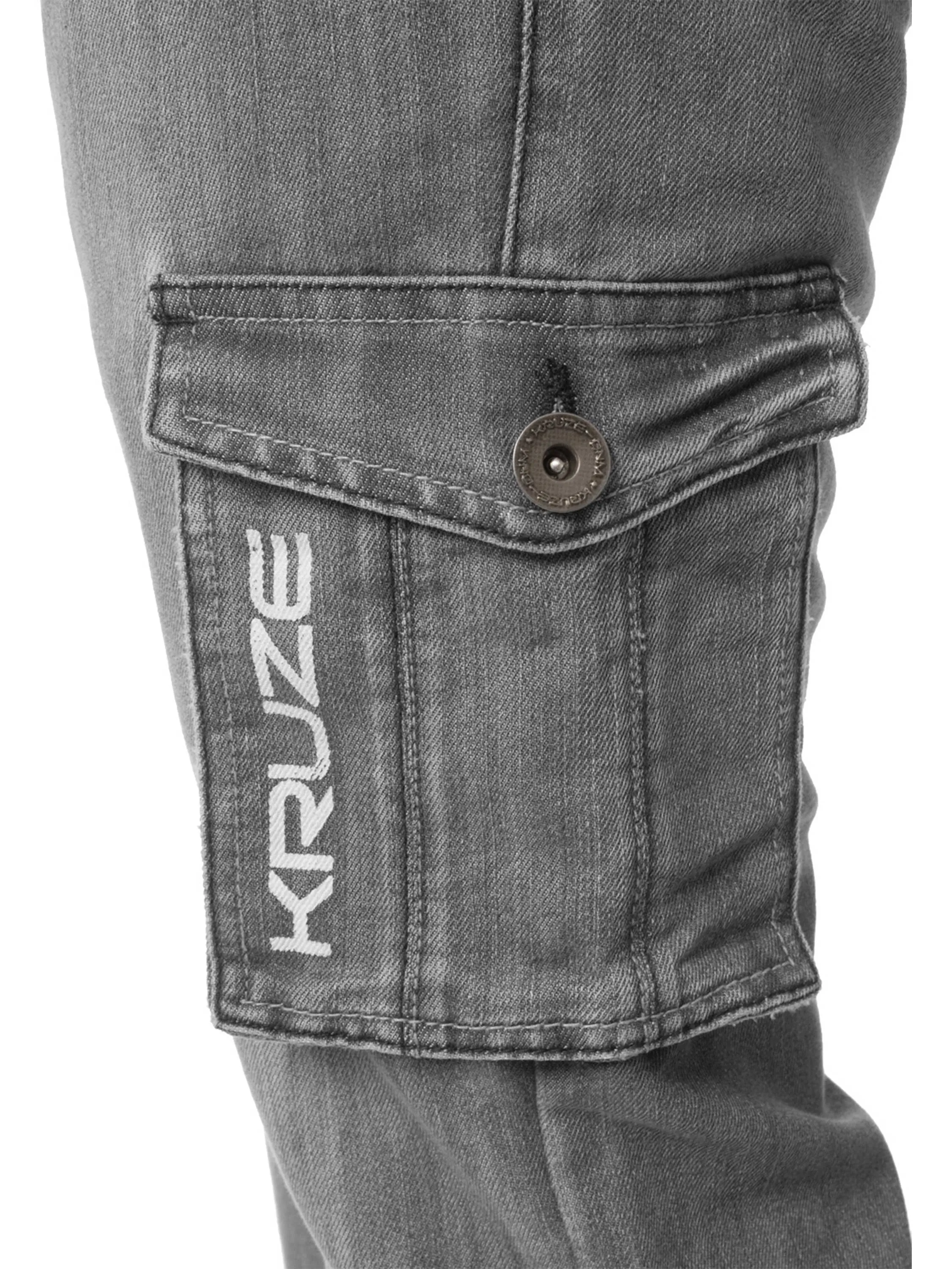 Kruze | Mens Cargo Combat Denim Jeans