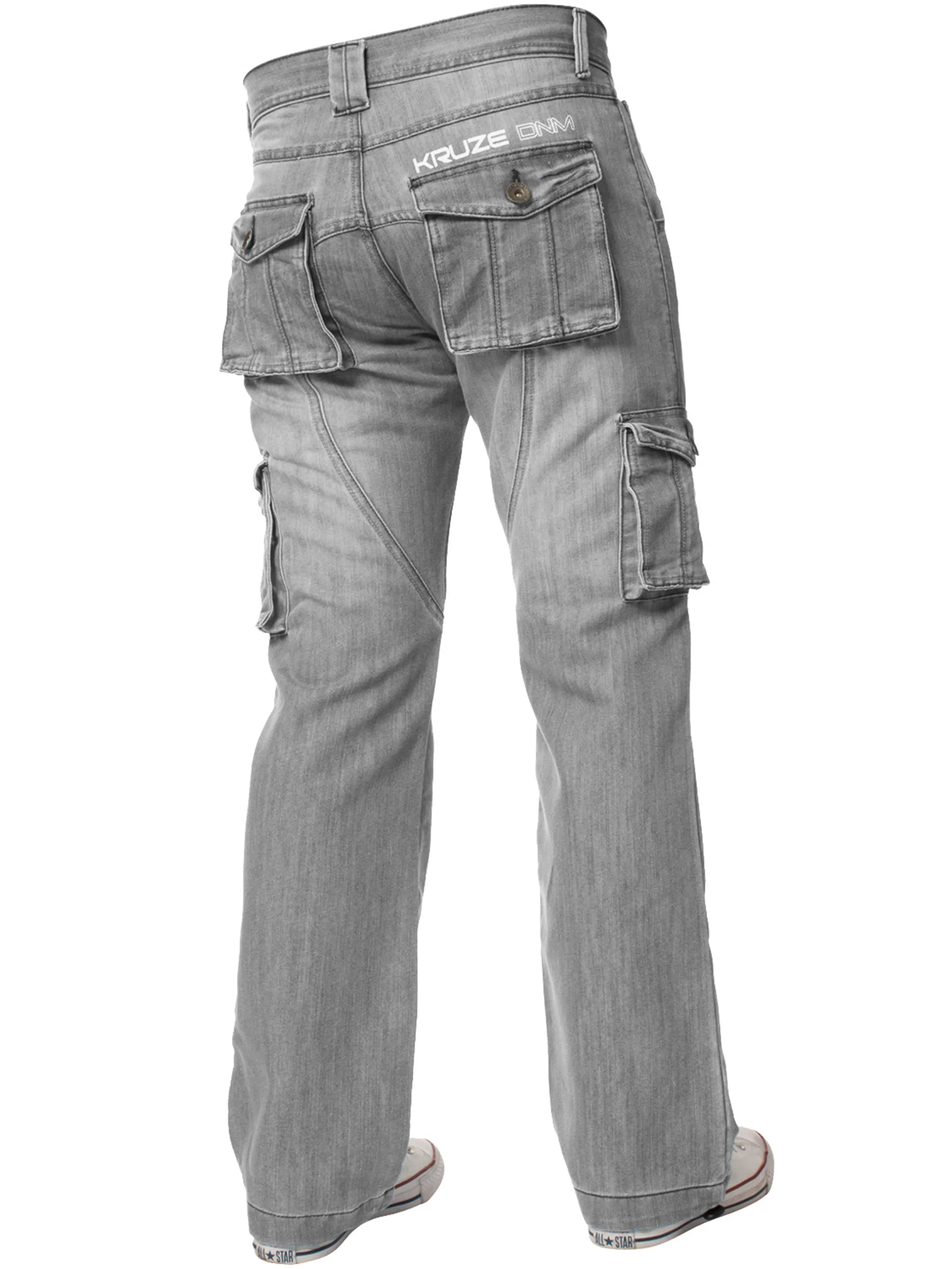 Kruze | Mens Cargo Combat Denim Jeans