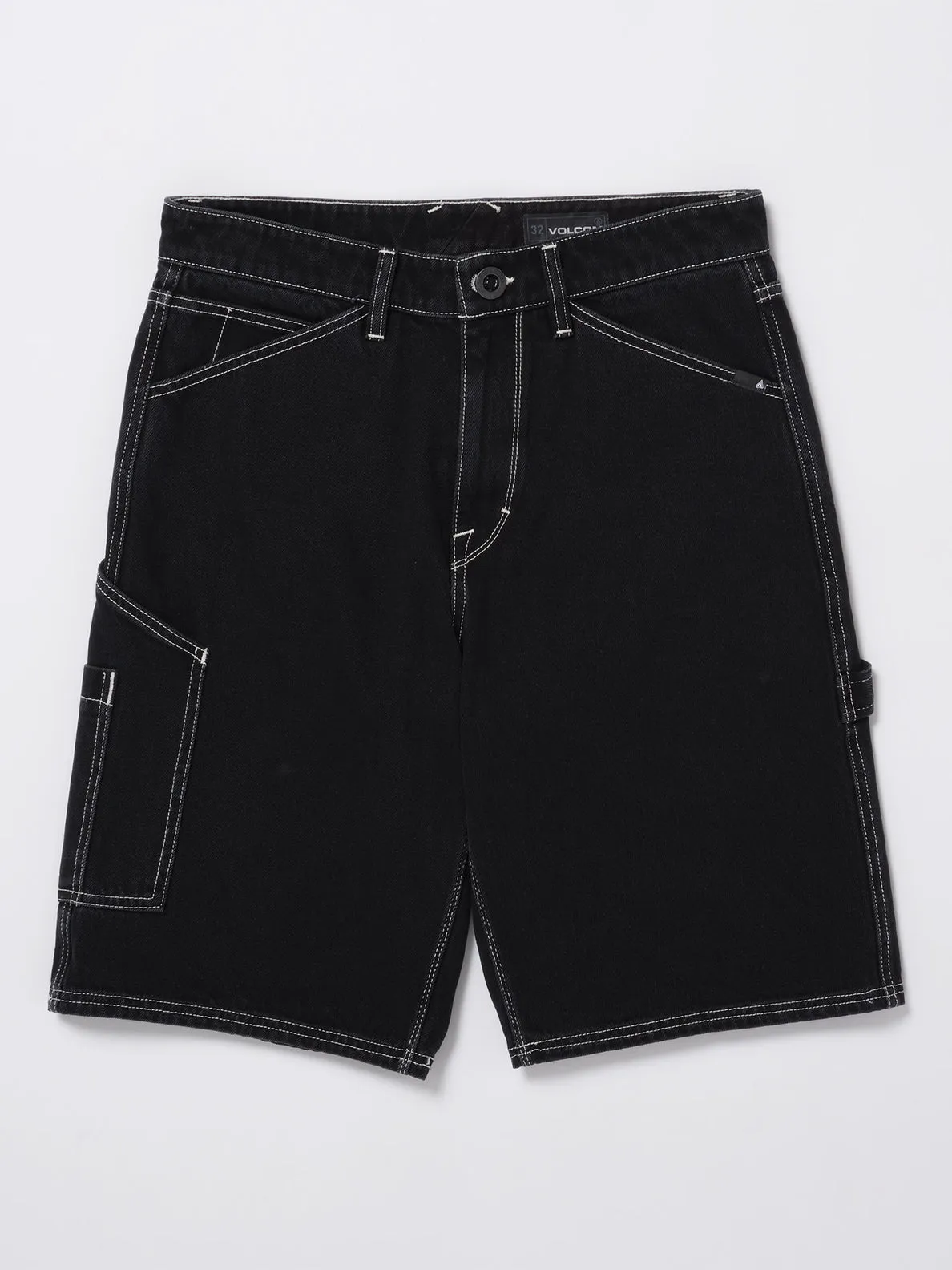 Labored Denim Utility Short - BLACK