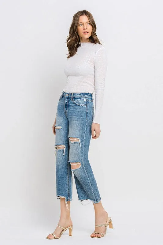 Laney High Rise Relaxed Crop Straight Jeans