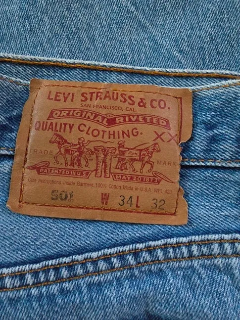 Levi's 501 Men's Blue Button Fly Denim Jeans W34 L32