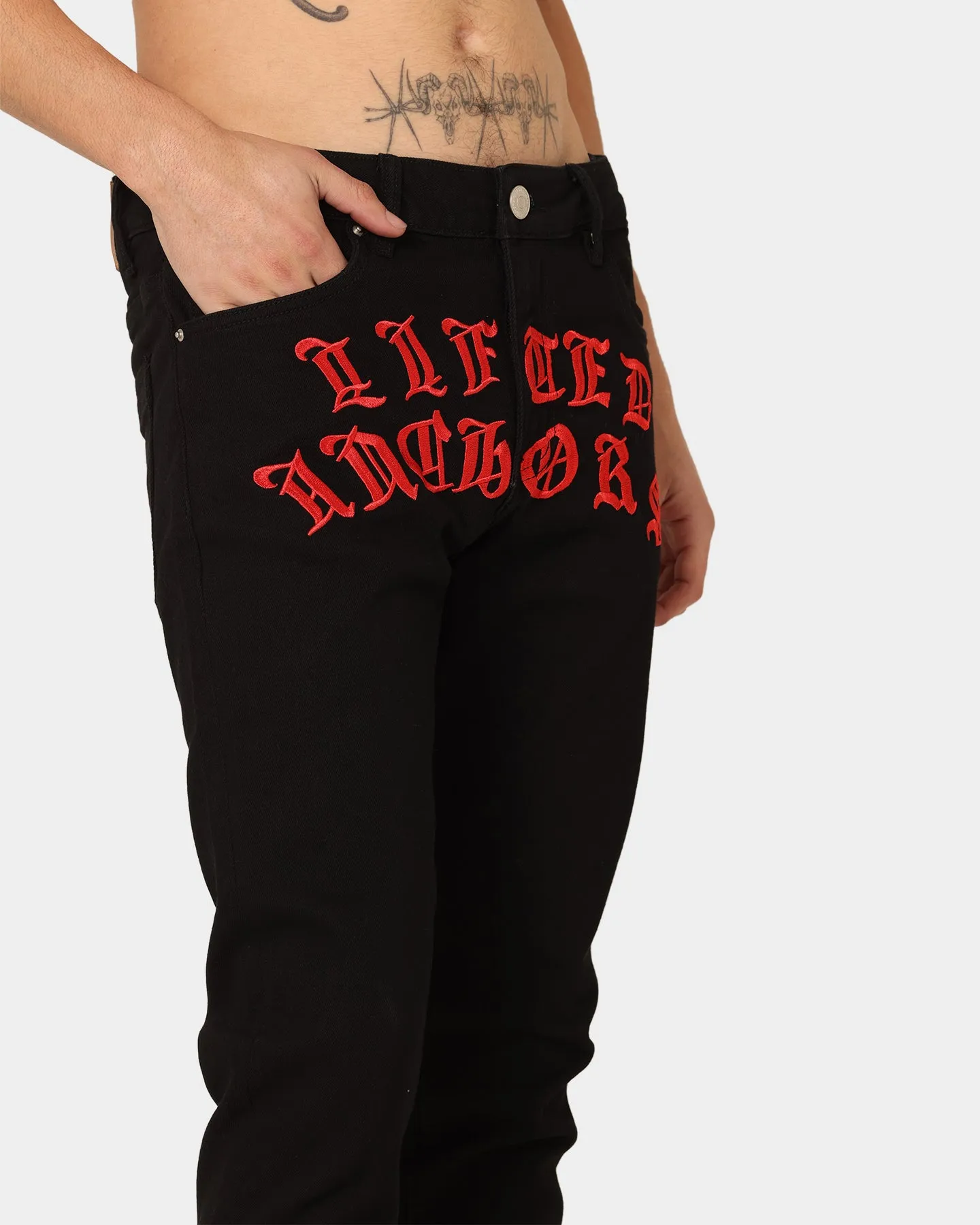 Lifted Anchors Tombstone Denim Jeans Black