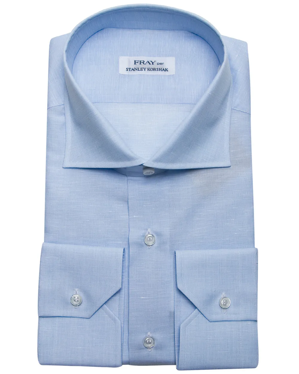 Light Blue Linen and Cotton Sport Shirt