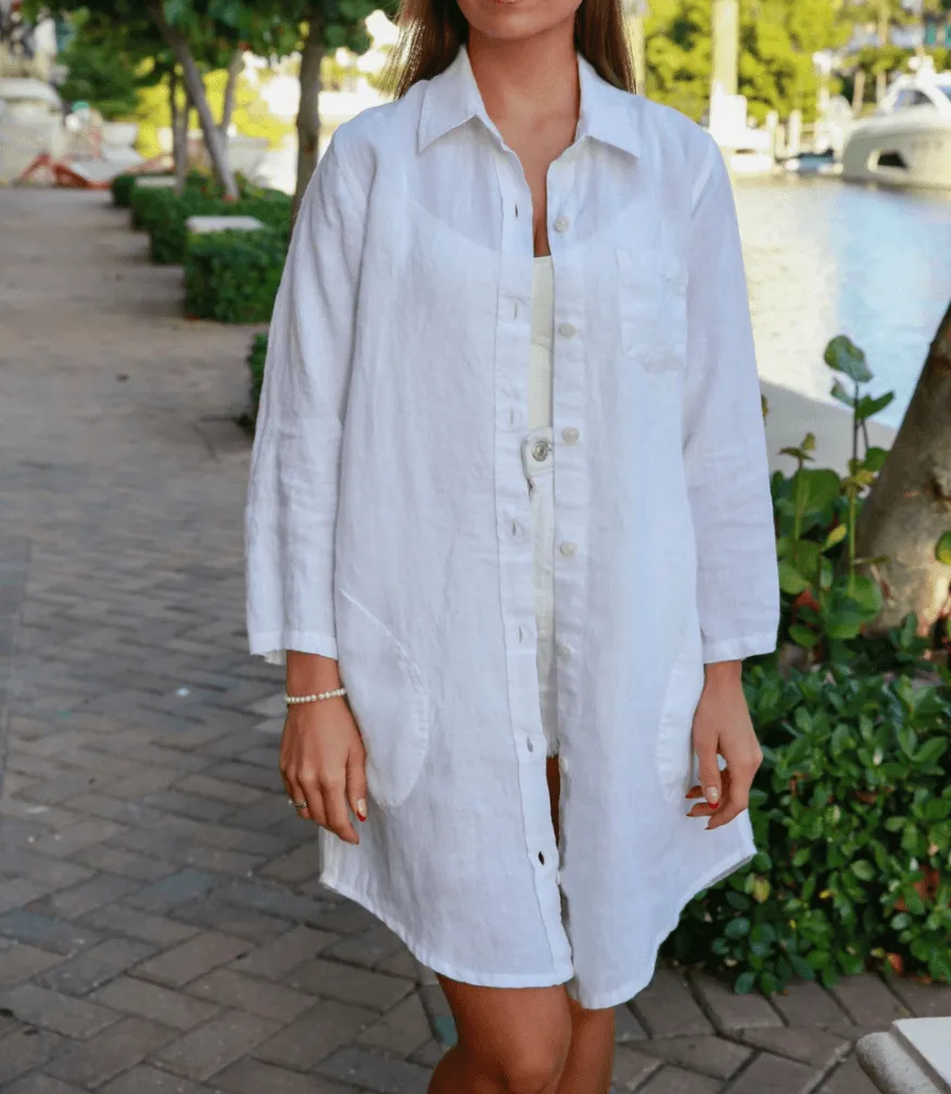 Linen Button Down Cover-Up