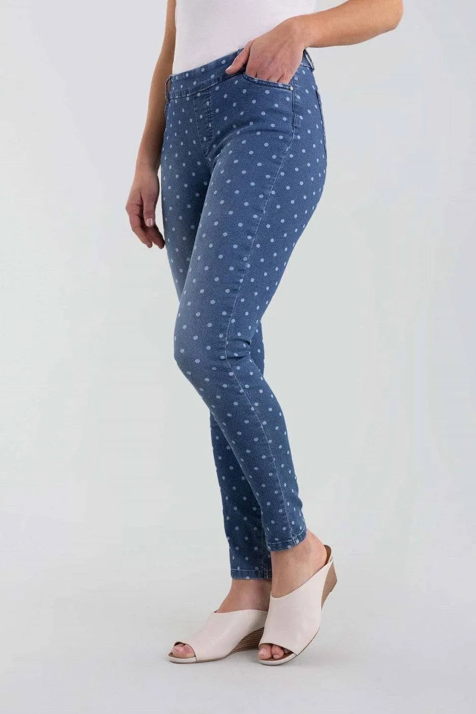 Lisette L Denim 859680-76 Denim Blue-White Dots