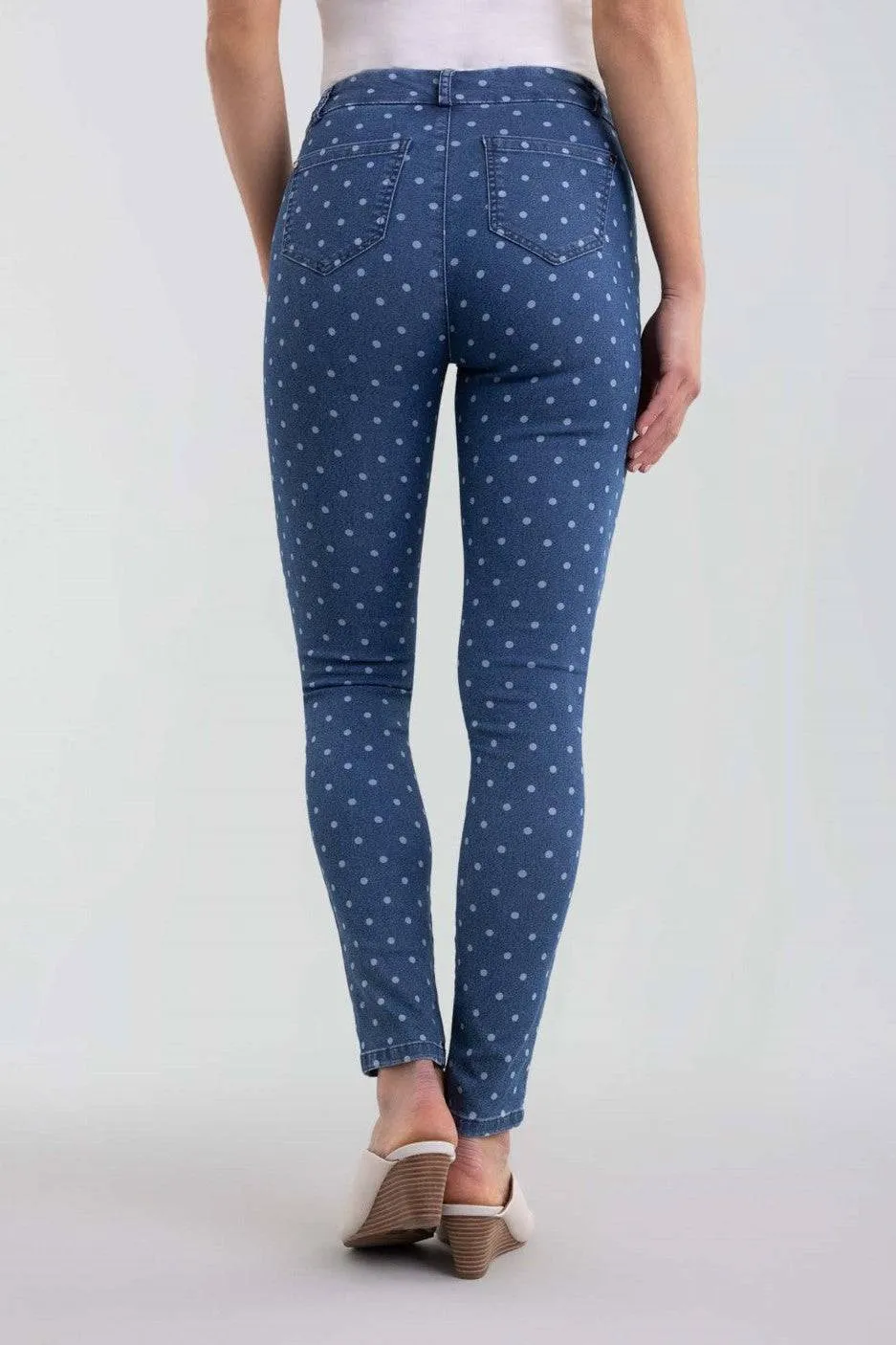 Lisette L Denim 859680-76 Denim Blue-White Dots