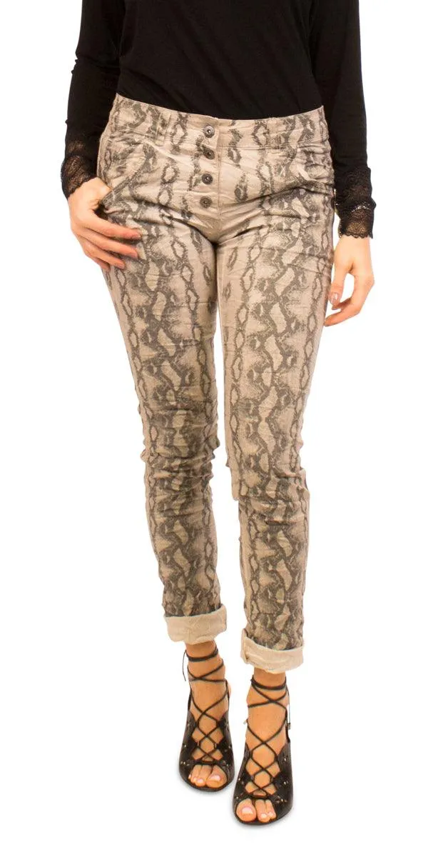 Lizz Python Print Jeans