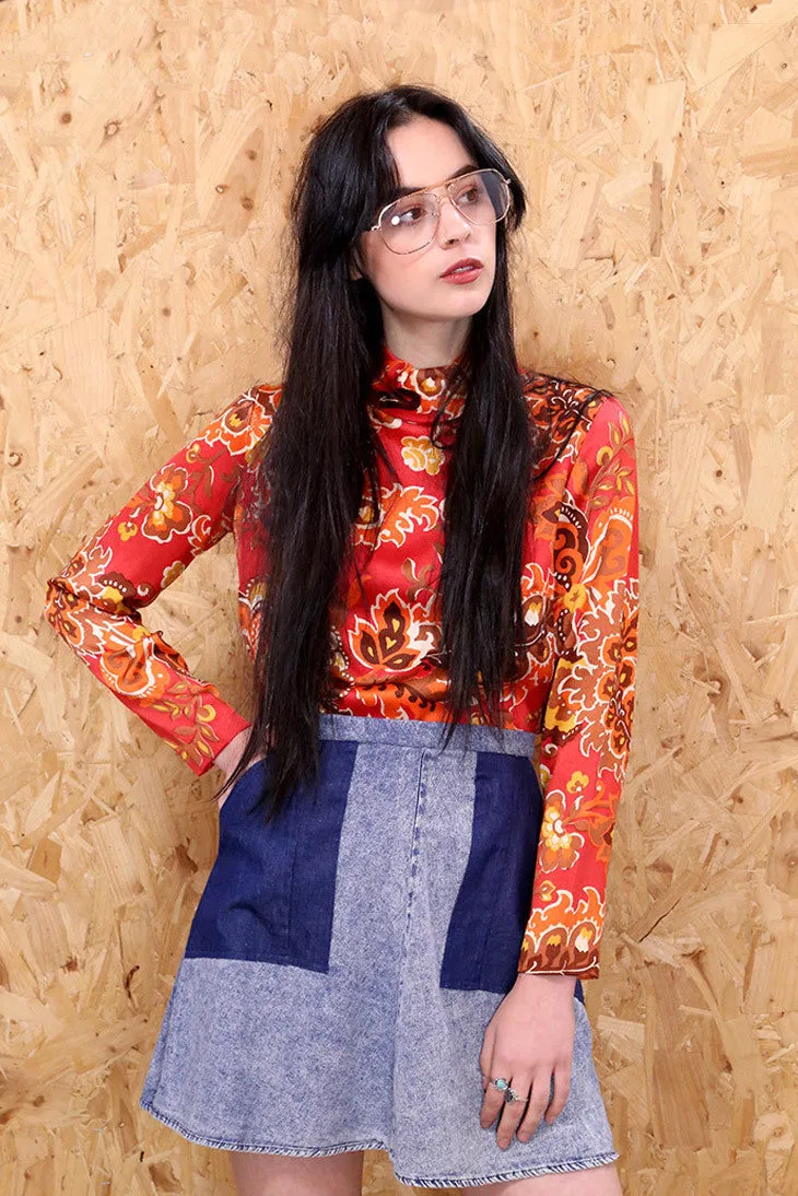 LOOT LABEL Acid Wash Denim Worker Skirt