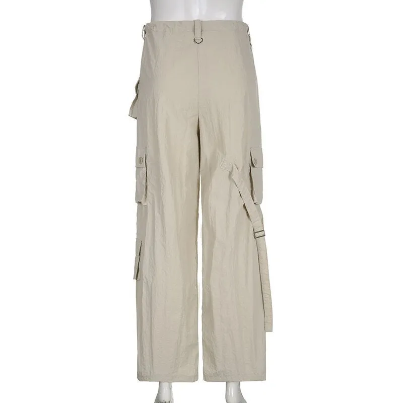 Low Waisted Wide Leg Cargo Sweatpants