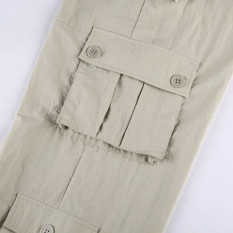 Low Waisted Wide Leg Cargo Sweatpants