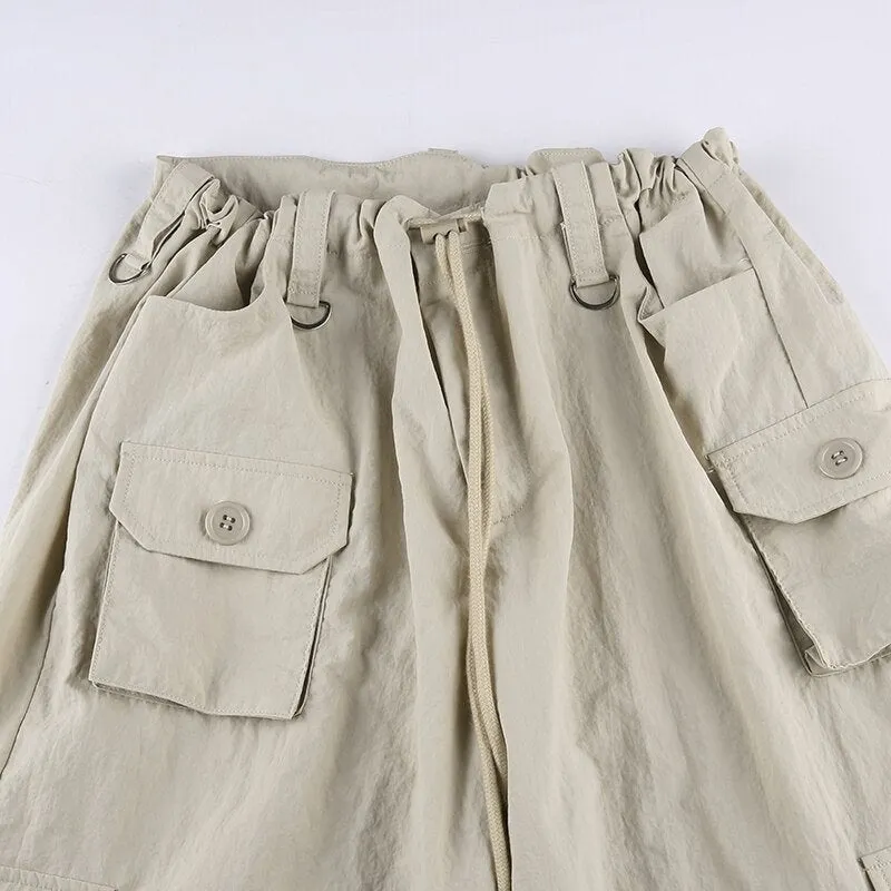 Low Waisted Wide Leg Cargo Sweatpants