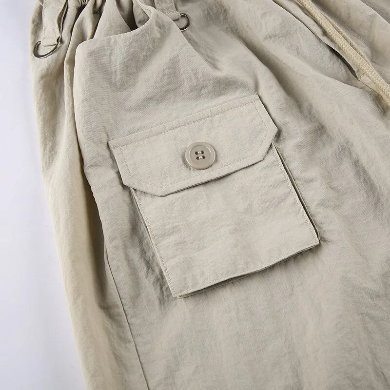 Low Waisted Wide Leg Cargo Sweatpants