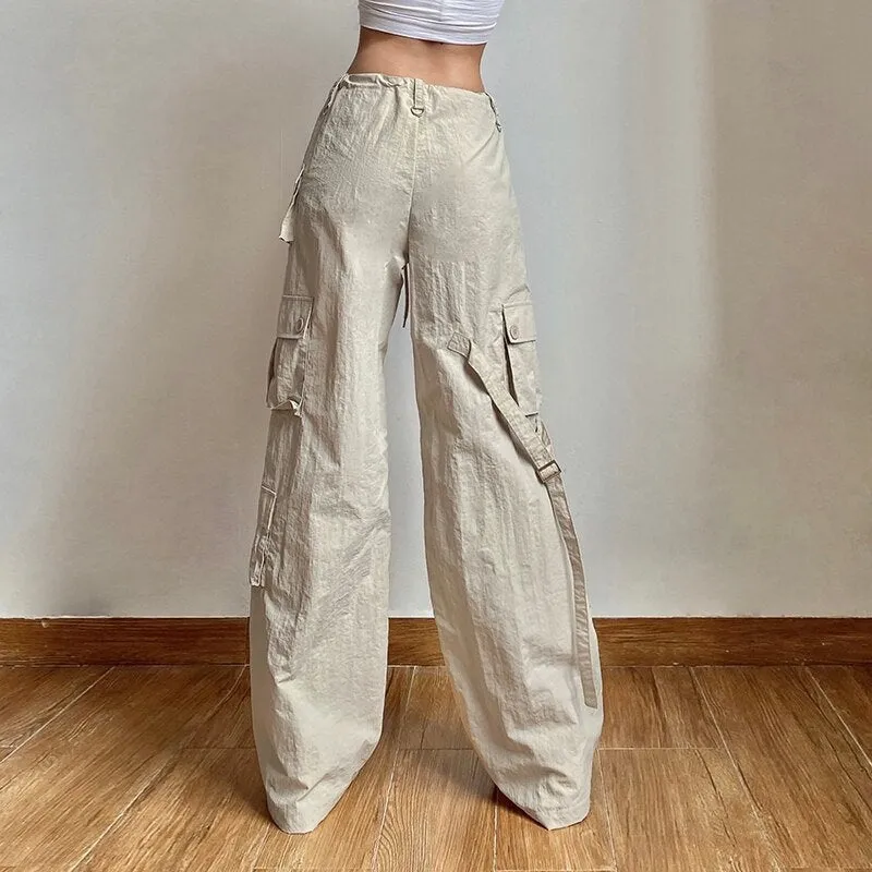 Low Waisted Wide Leg Cargo Sweatpants