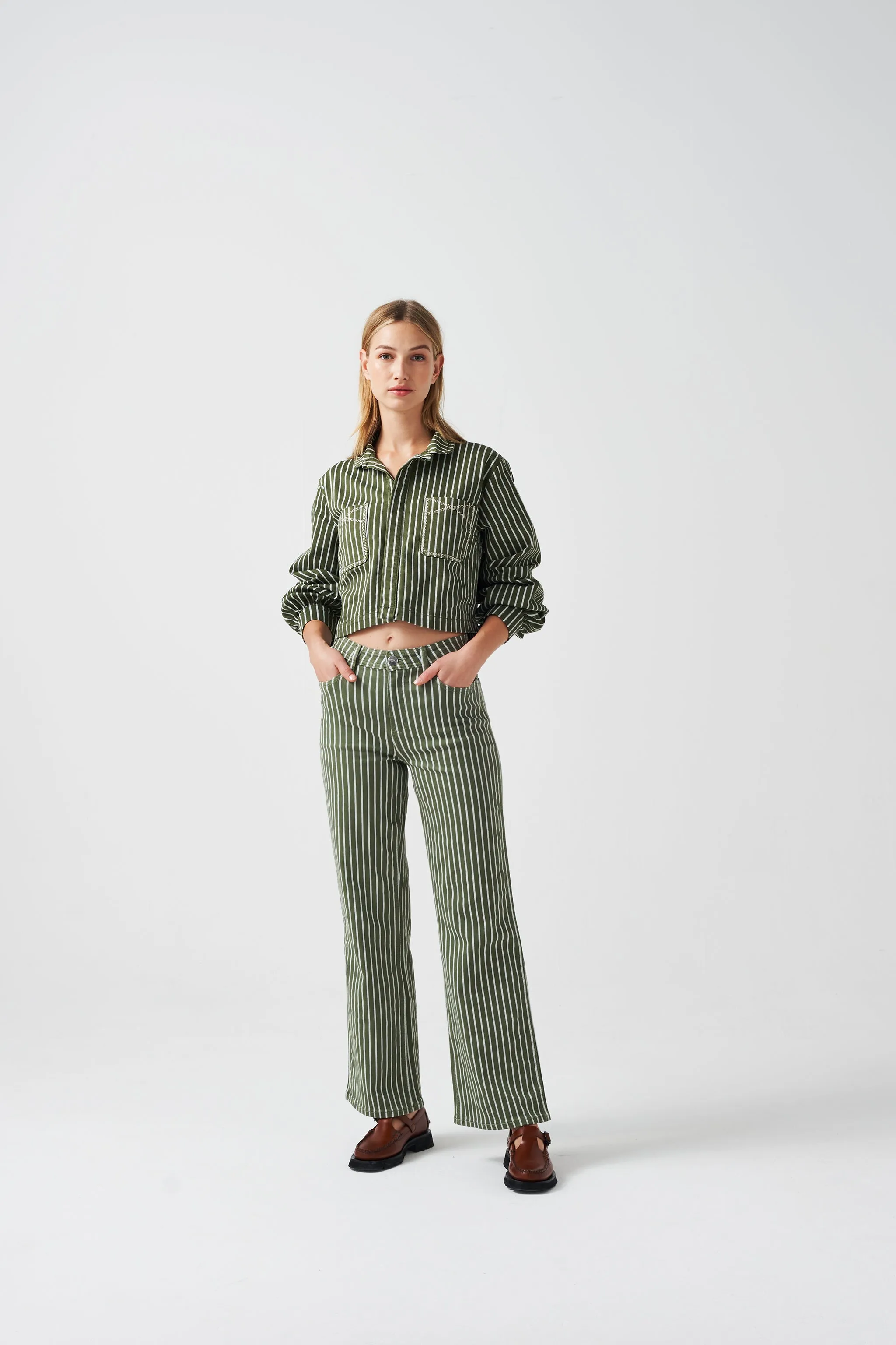 Mabel Jean in Khaki Stripe