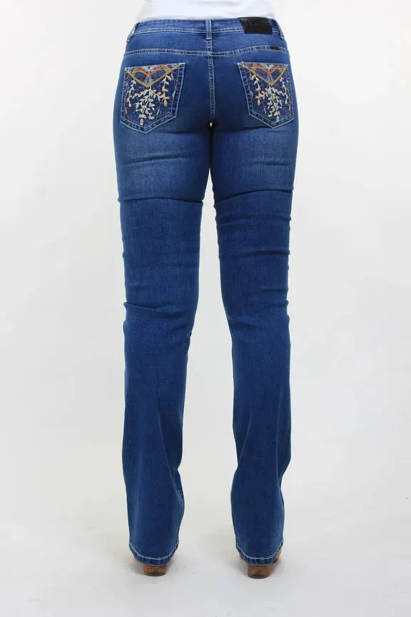 Maggie Western Style Boot Cut Bling Riding Jeans