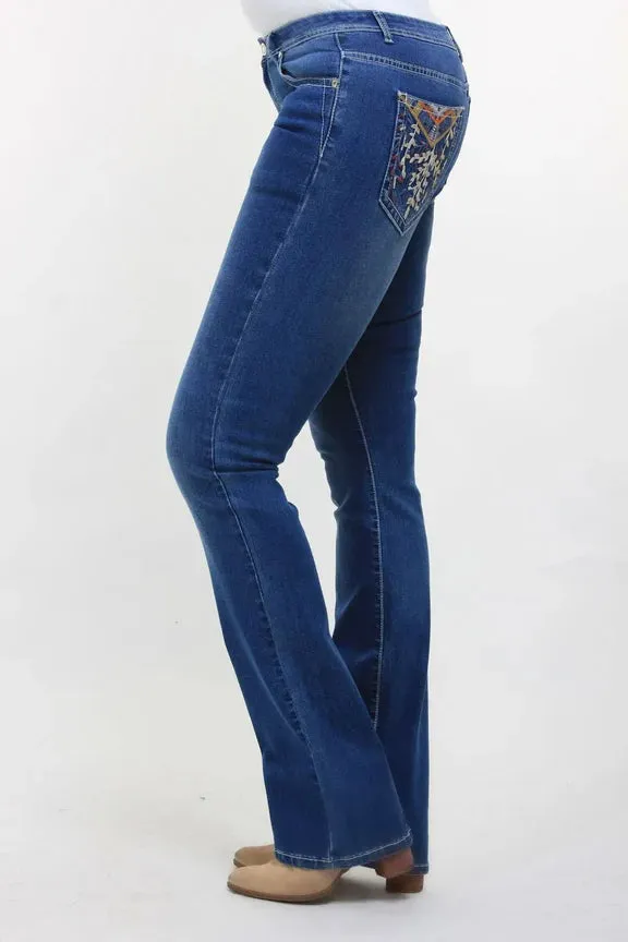 Maggie Western Style Boot Cut Bling Riding Jeans