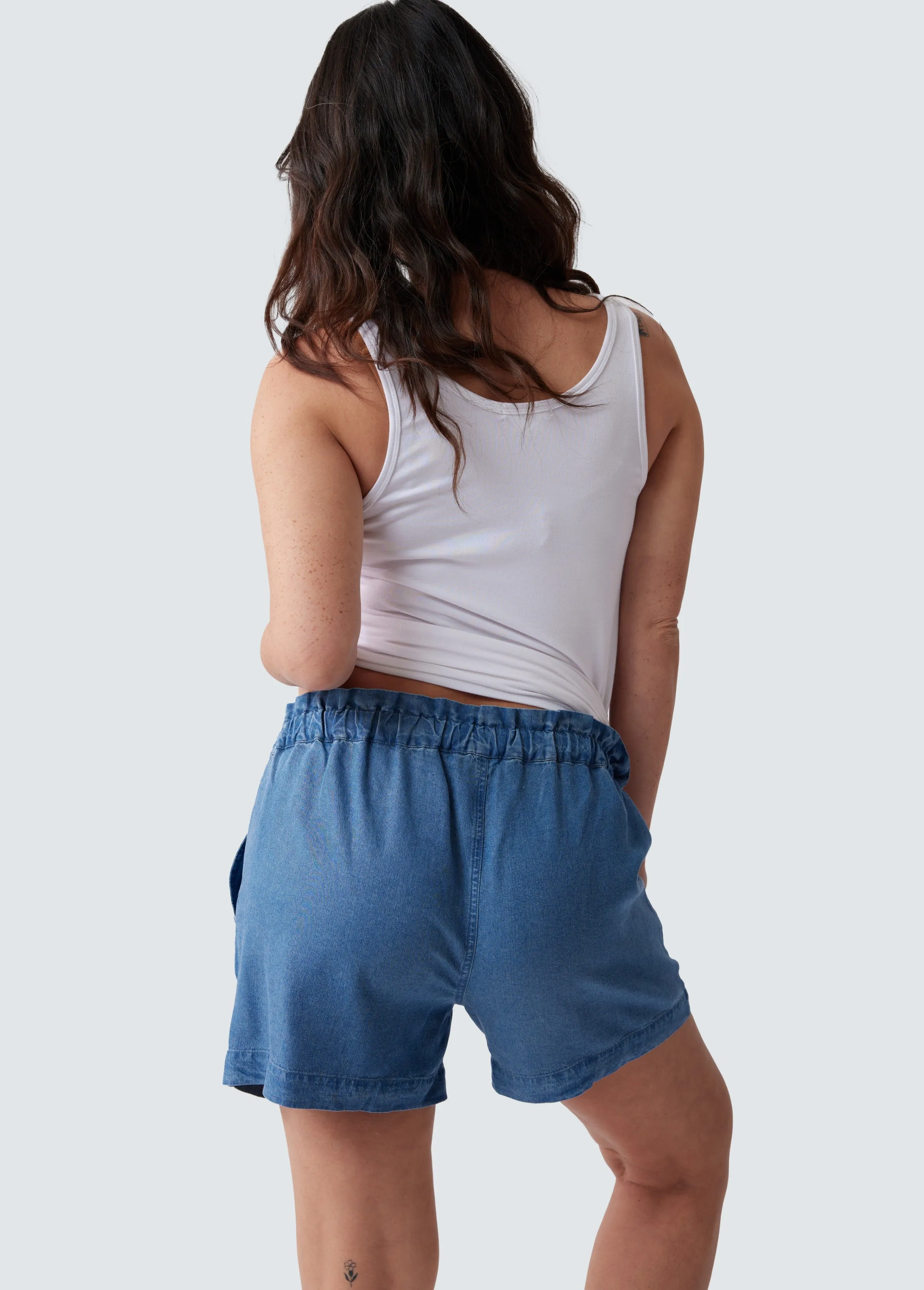 Maternity Chambray Shorts