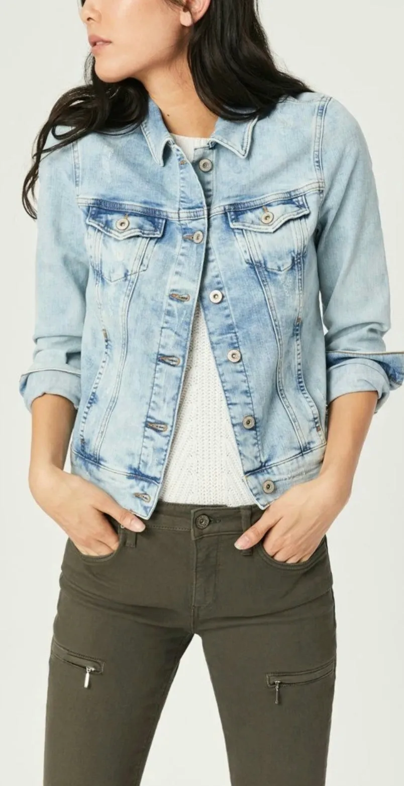 Mavi Jeans Long Sleeves Light Blue Denim Recycled Samantha Jacket