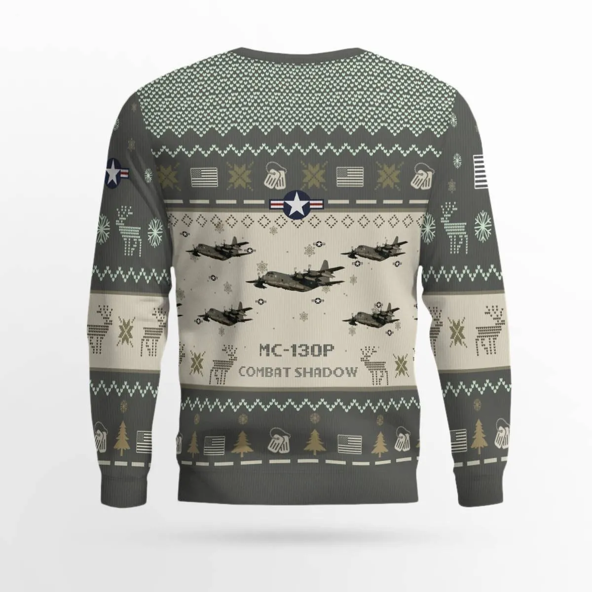 MC-130P Combat Shadow MC130P_Aircraft Ugly Sweater, Ugly Sweater Christmas Shirt for Men Dad Veteran