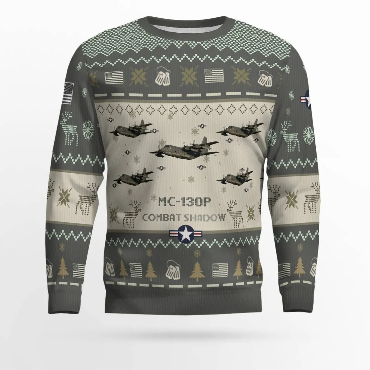 MC-130P Combat Shadow MC130P_Aircraft Ugly Sweater, Ugly Sweater Christmas Shirt for Men Dad Veteran