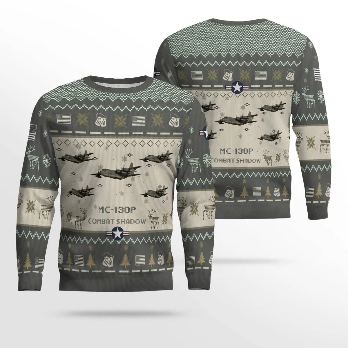 MC-130P Combat Shadow MC130P_Aircraft Ugly Sweater, Ugly Sweater Christmas Shirt for Men Dad Veteran