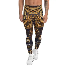 Men's Bohemian Performance Leggings with Artisan Print