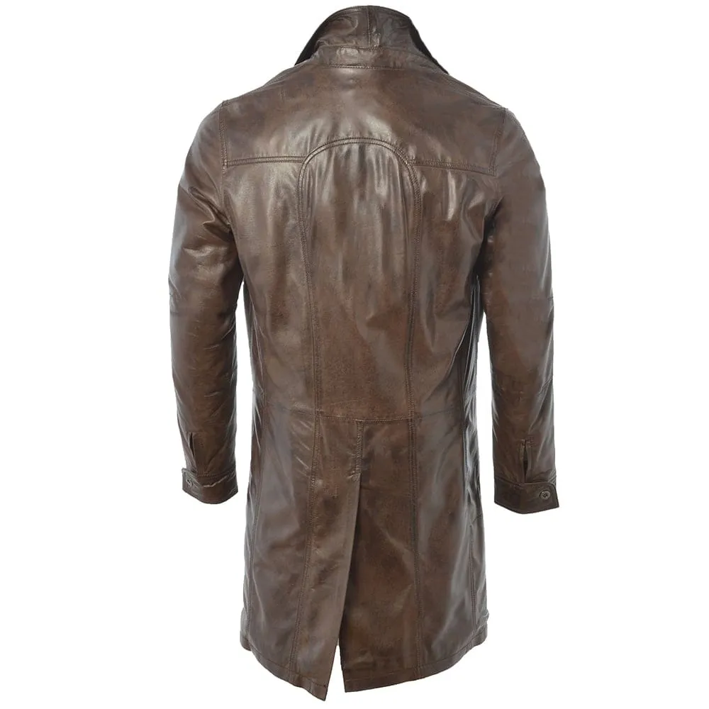 Men's Brown Genuine Leather Coat Jacket