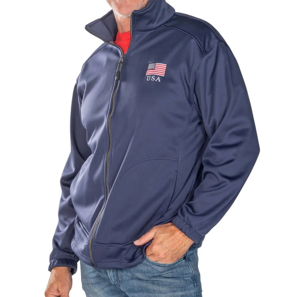 Men's Patriotic Full Zip Soft Shell Fleece Jacket