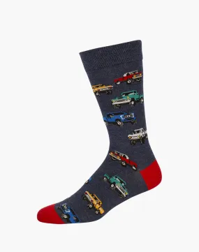 MENS PICK UP TRUCKS BAMBOO SOCK